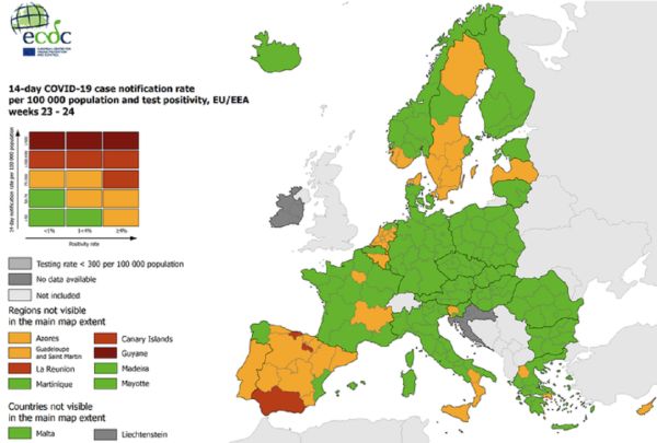 covid mappa UE 25 giugno 2021