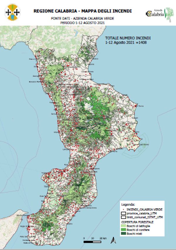 mappa incendi 14agosto2021