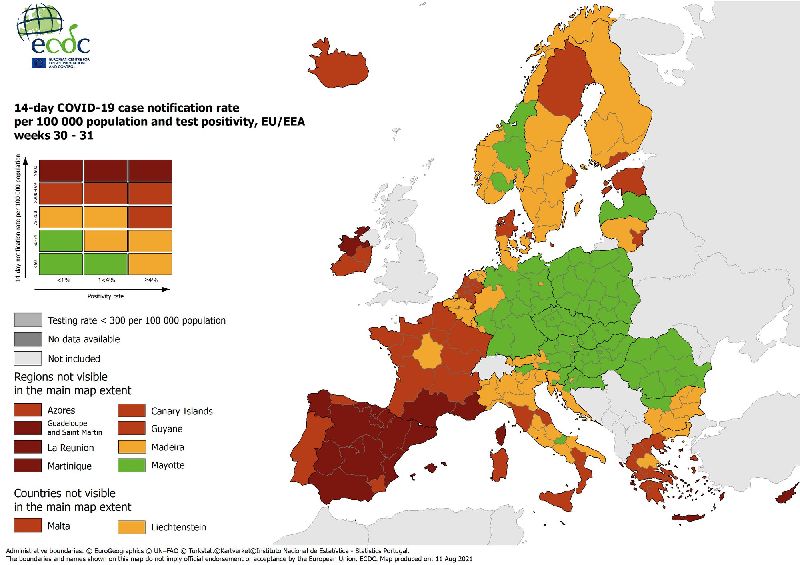 Mappa UE Covid 12 agosto