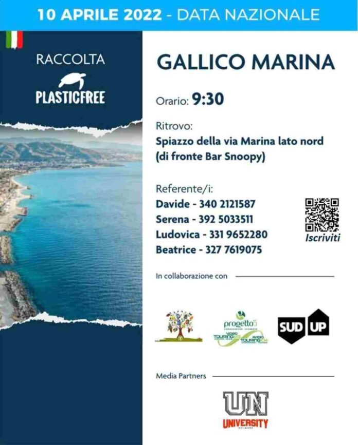 Plastic Free il 10 aprile a Gallico Marina