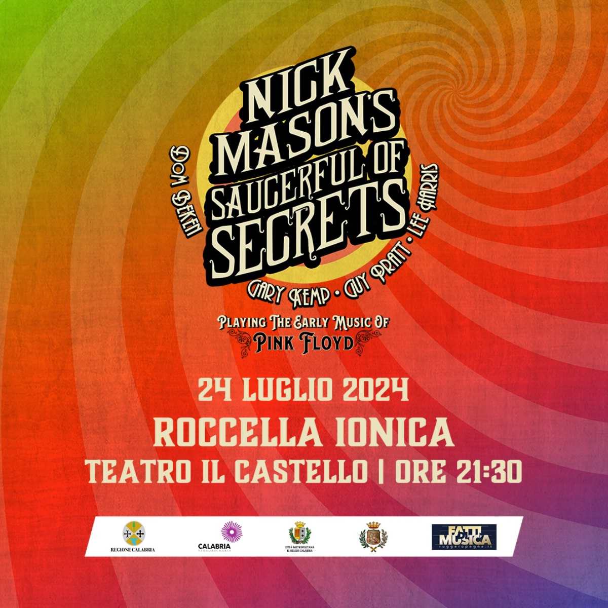 Il 24 Luglio Il Pink Floyd Nick Mason In Concerto Al Teatro Il Castello Di Roccella Jonica 